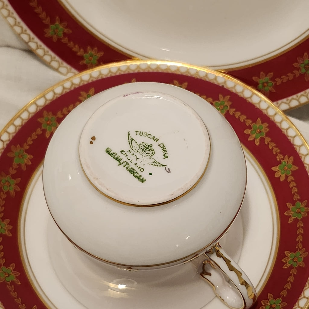 Royal Crown Tuscan Red Tea set trio