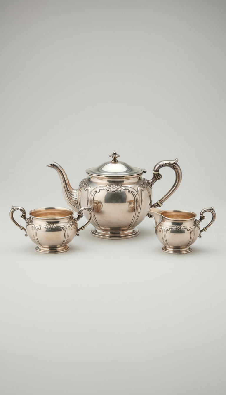Edwardian Sterling Silver Tea Set
