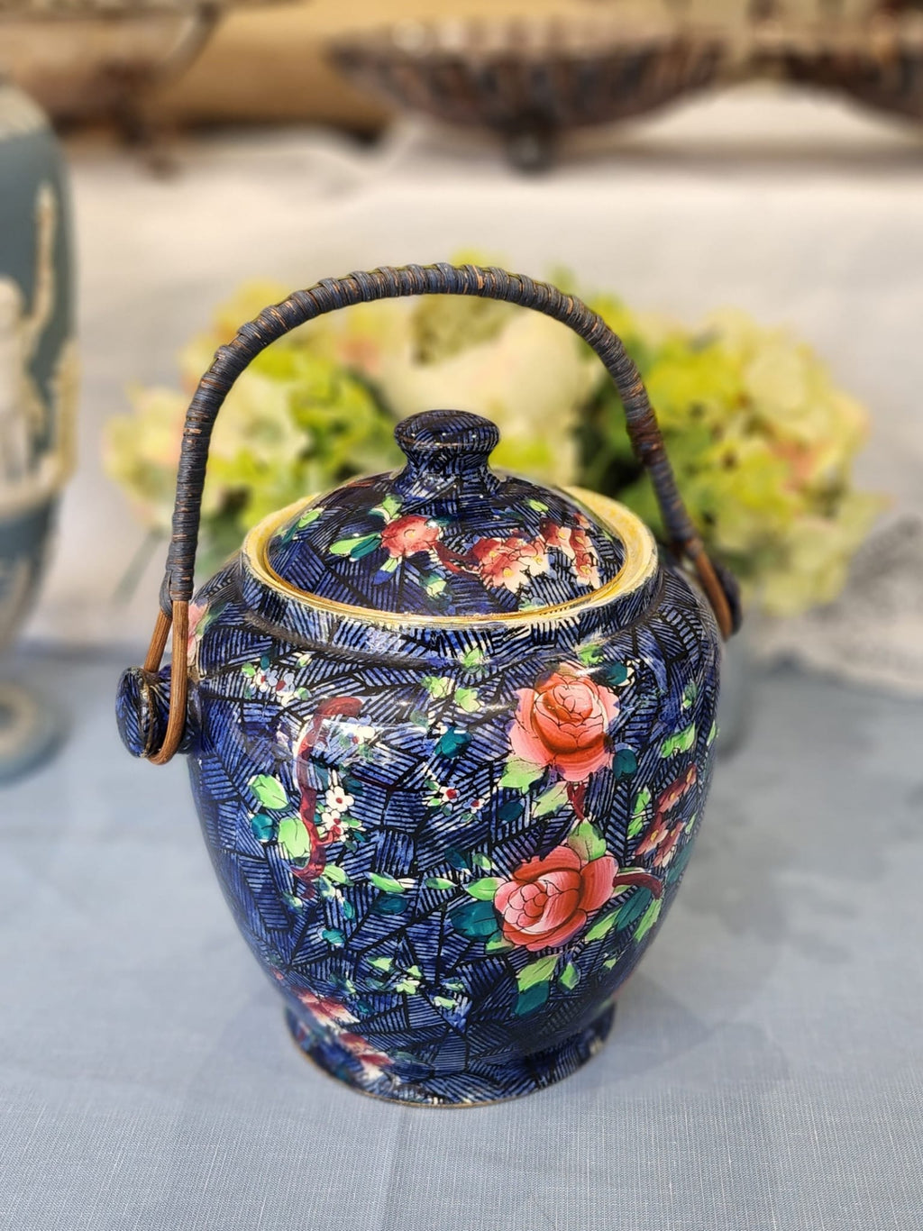 Vintage Handpainted Buscuit barrel