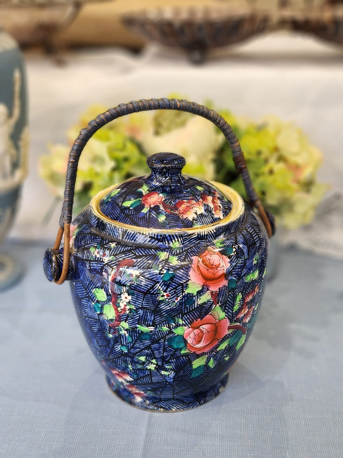 Vintage Handpainted Buscuit barrel