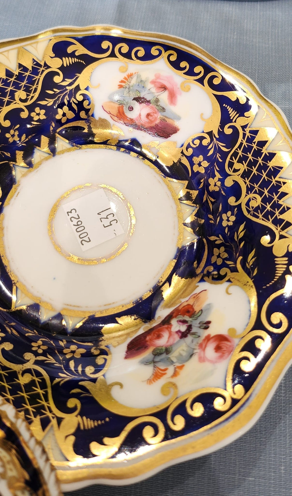Rare Coalport handpainted tea set. C1825. Chipped on rim