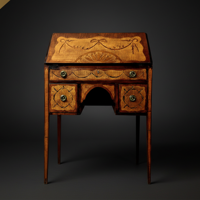 SNRARE EDKLAFF SECRETARY, Gustavian Stockholm work, veneered with colored birch and amaranth