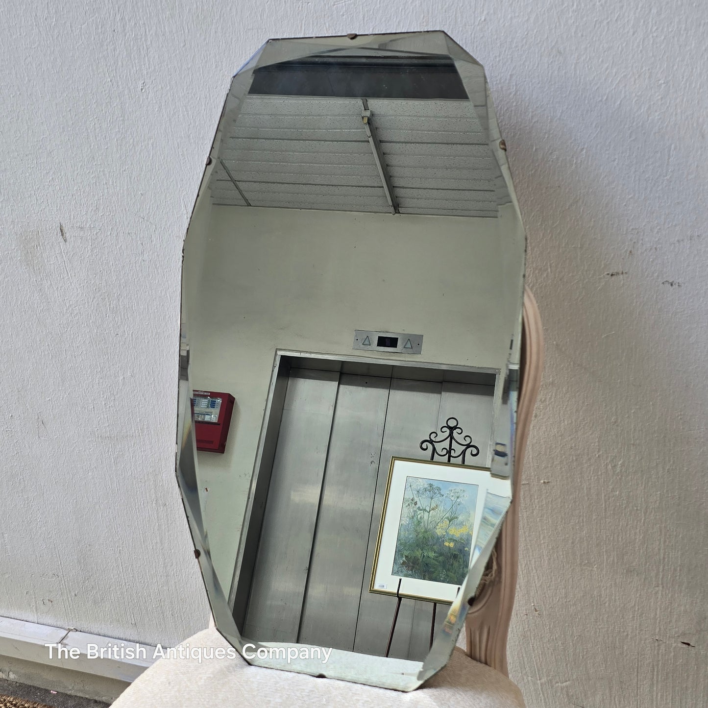 Striking Art Deco / Mid-Century Frameless Bevelled Mirror