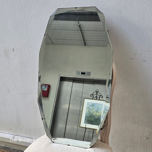 Striking Art Deco / Mid-Century Frameless Bevelled Mirror