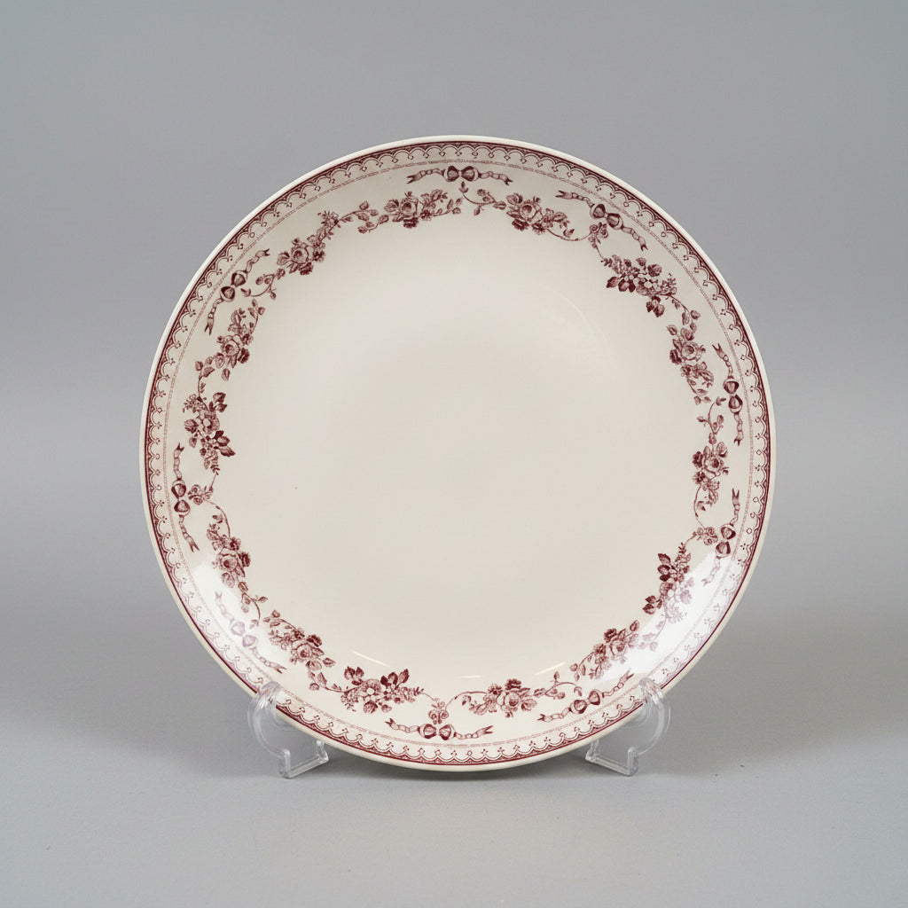 Comptoir de Famille French Vintage Burgundy Floral Garland Plate (31cm)