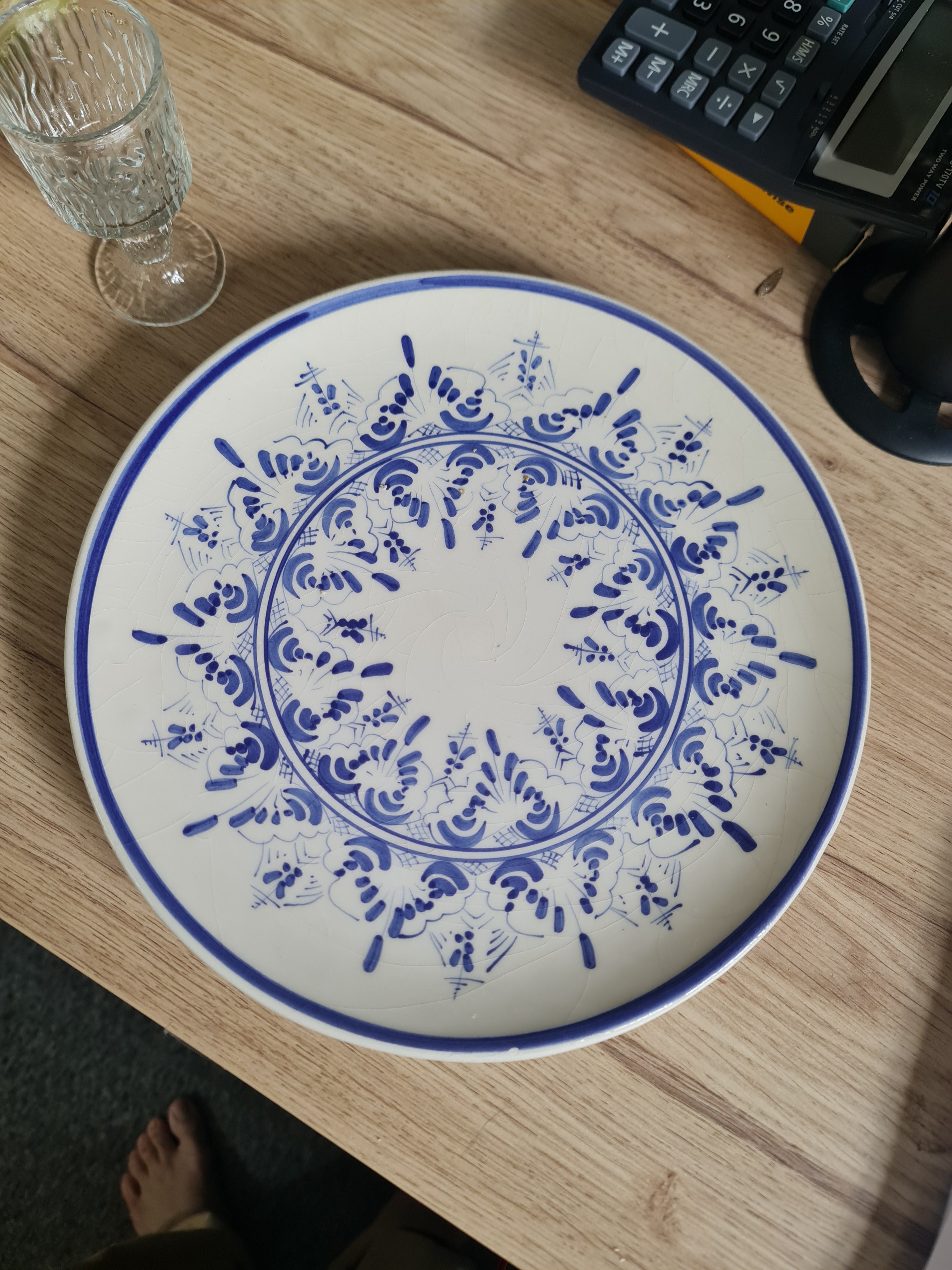 Miasto Ceramiki" Polish marker  handpainted blue and white stoneware plate