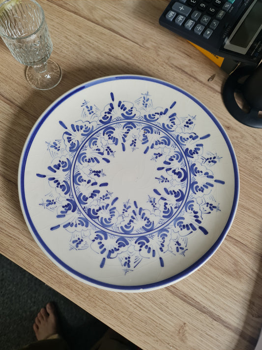 Miasto Ceramiki" Polish marker  handpainted blue and white stoneware plate