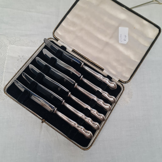 Antique Silver plated blade with sterling silver handles