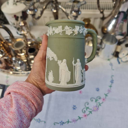 Wedgwood jasperware sage green small jug