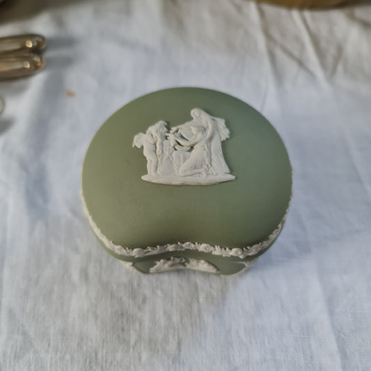 Wedgwood Jasperware sage green Trinket Box