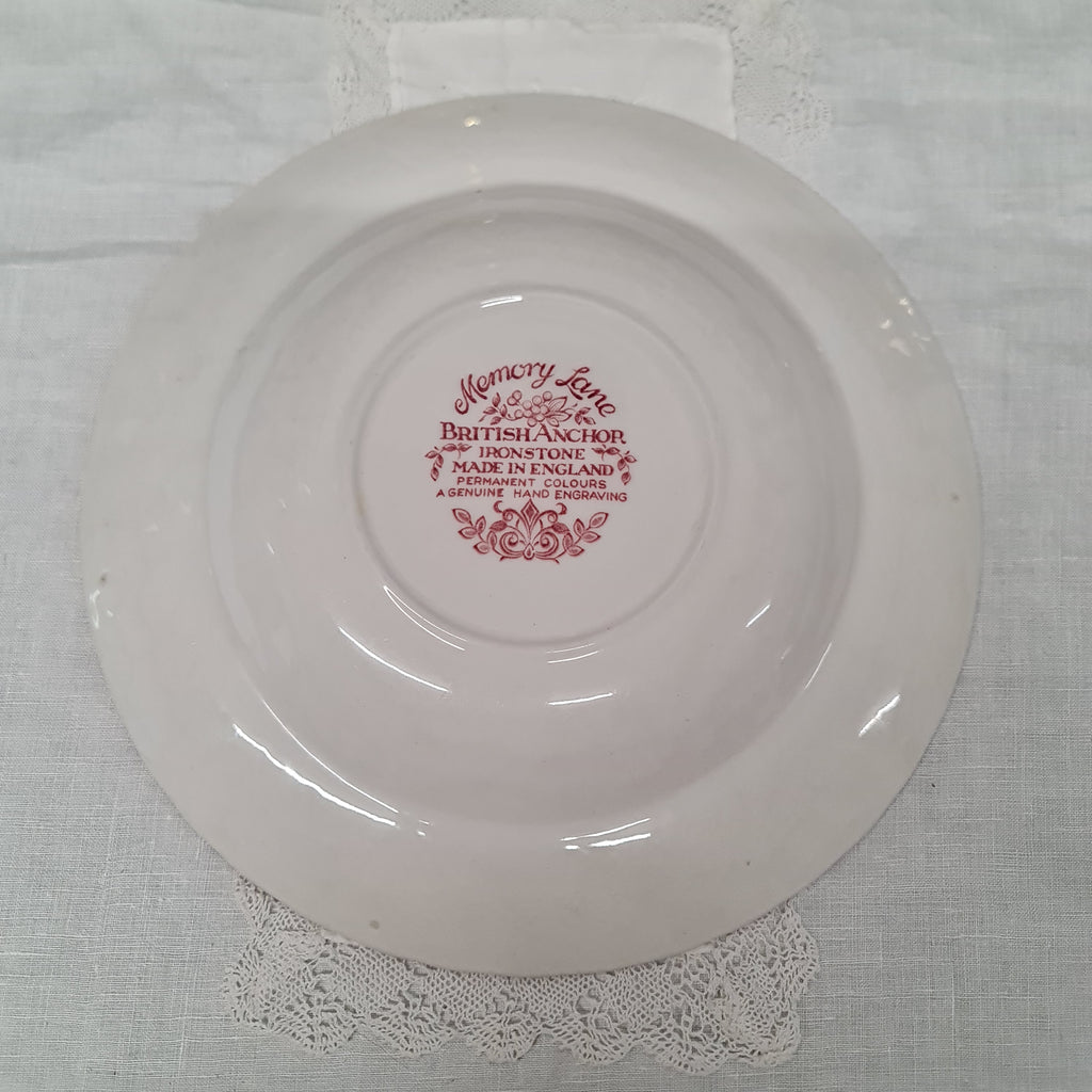 Vintage British Anchor Ironstone cranberry pasta bowl