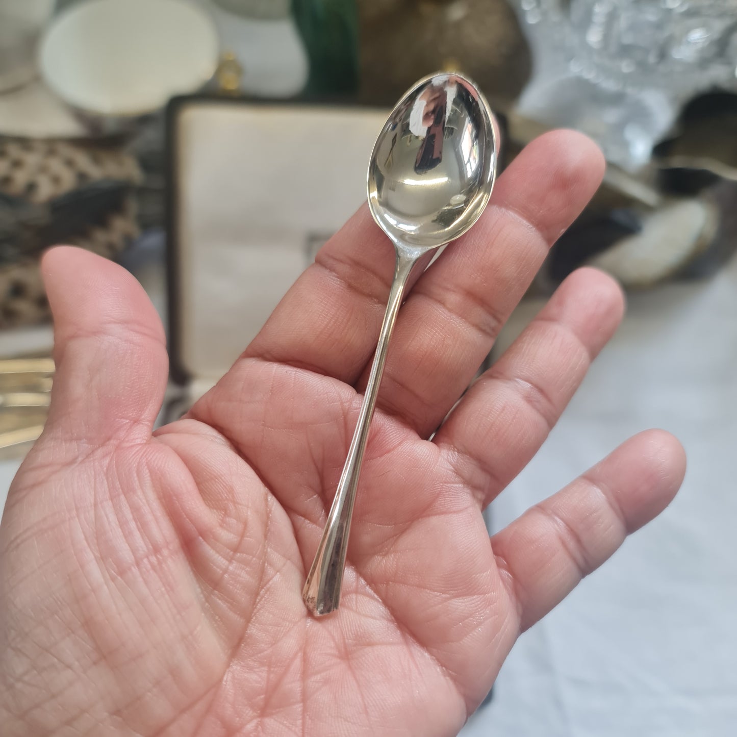 High quality vintage Rutherford Birmingham silver tea spoon 38gm