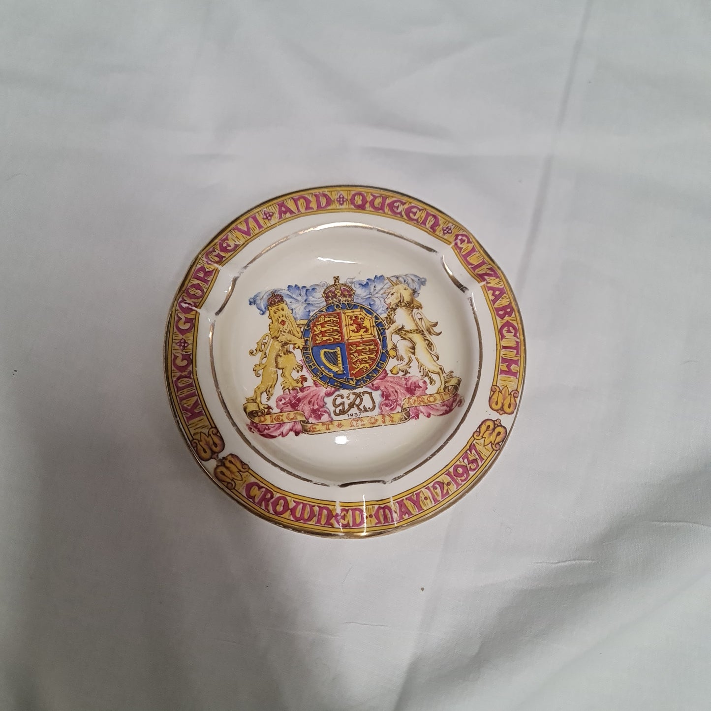 Rare PARAGON 1937 King George abd Queen Elizabeth commemorate Ashray