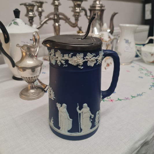 Wedgwood Jasperware 6.25" Jug/Pitcher Cobalt Blue possibly 1891