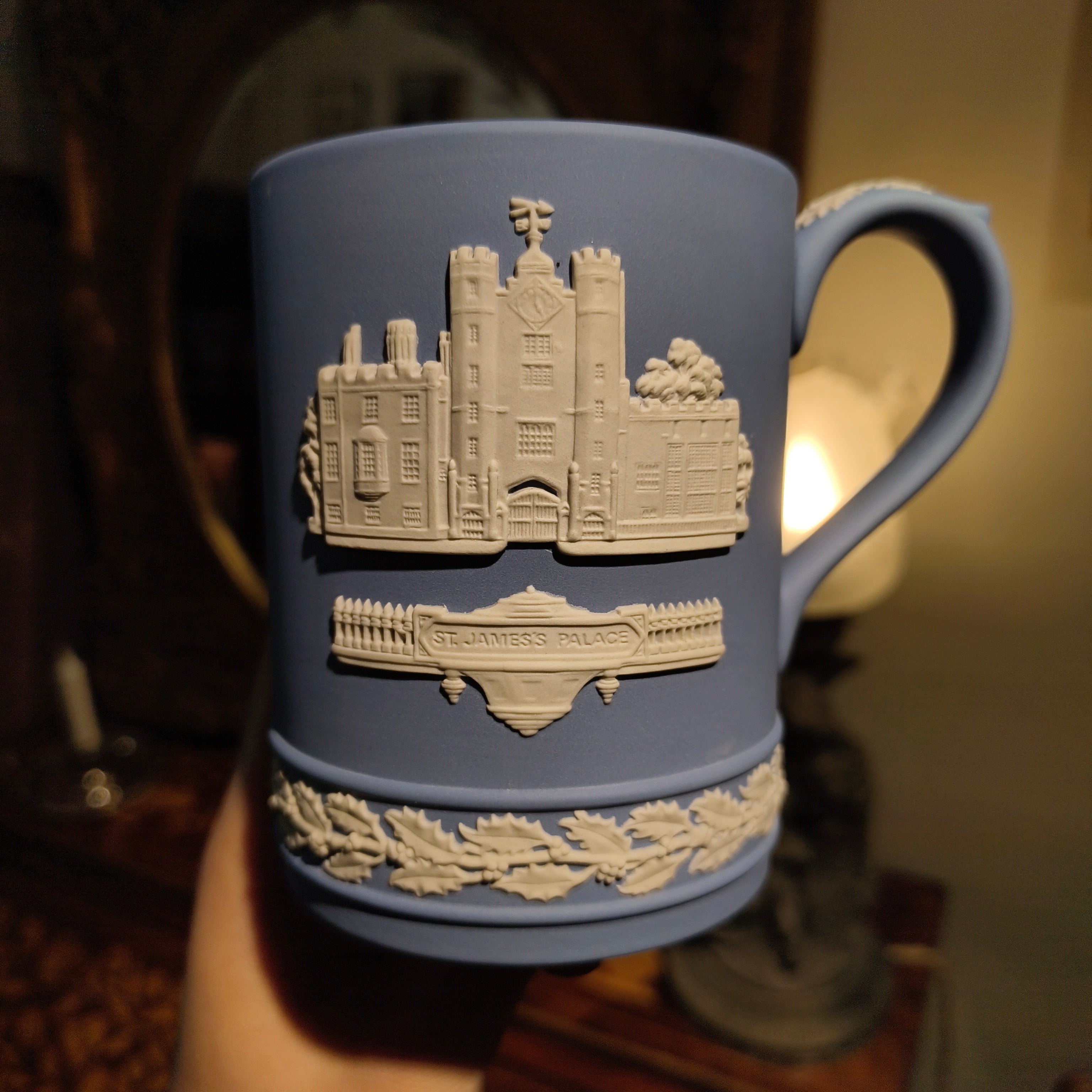 Wedgwood Pale Blue Jaspwerware Decorative Mug - Christmas Memorial Collection - 1970s to 1980s - Collectable Porcelain