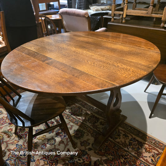 19th-Century Vintage Oak Dining Table