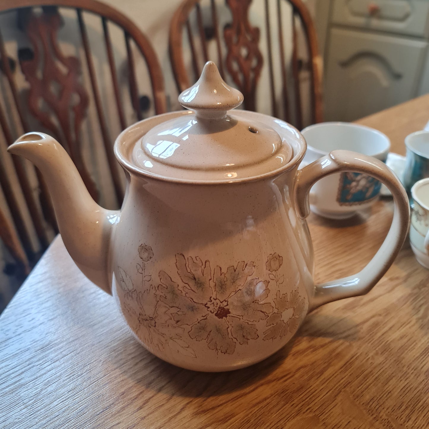 Lovely Denby Stoneware Maple wood tea pot