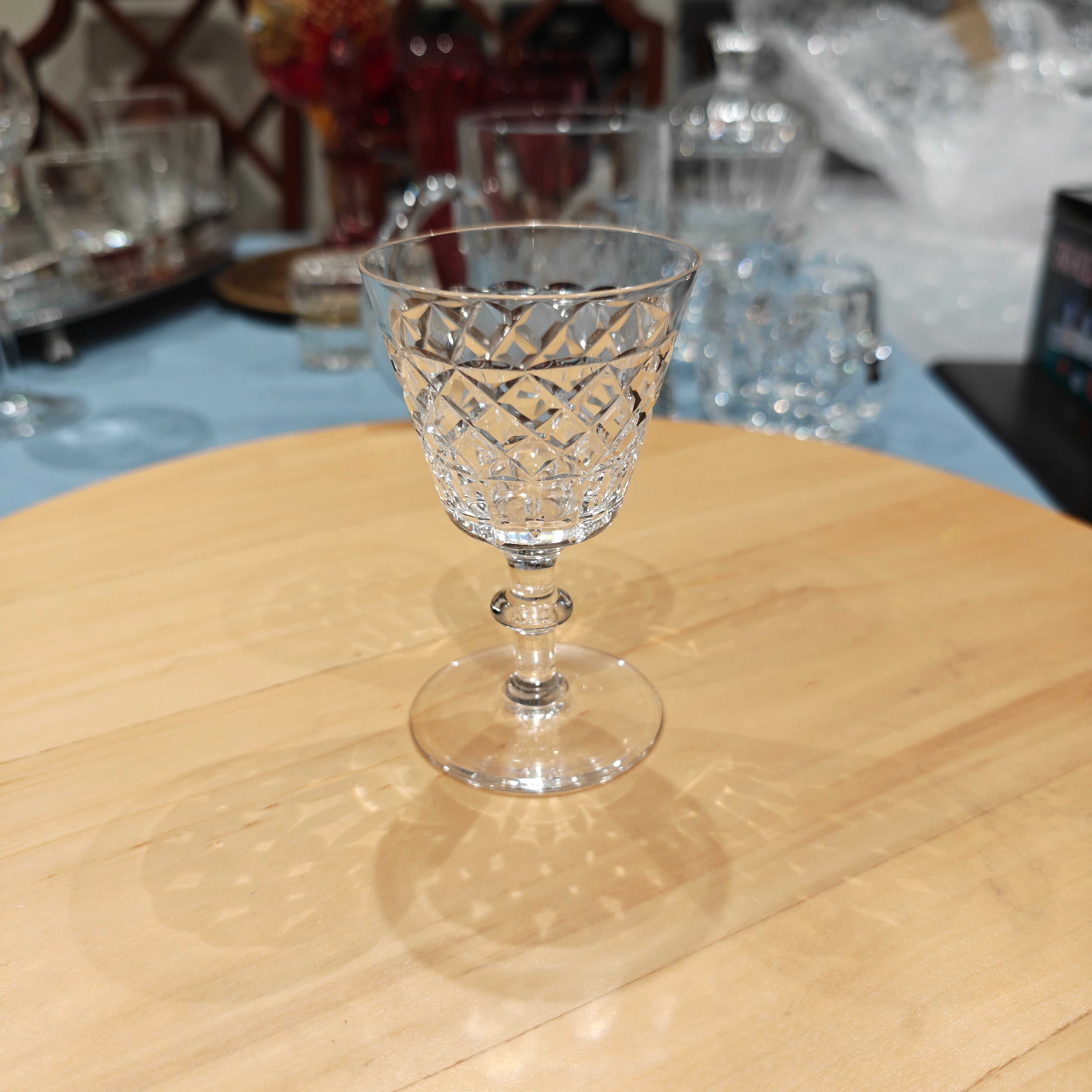Waterford crystal port wine glass in the Adare pattern.