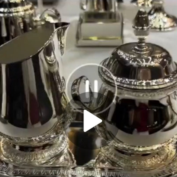 Silver Plated Teapot + Sugar Lidded Dish + Milk Jar