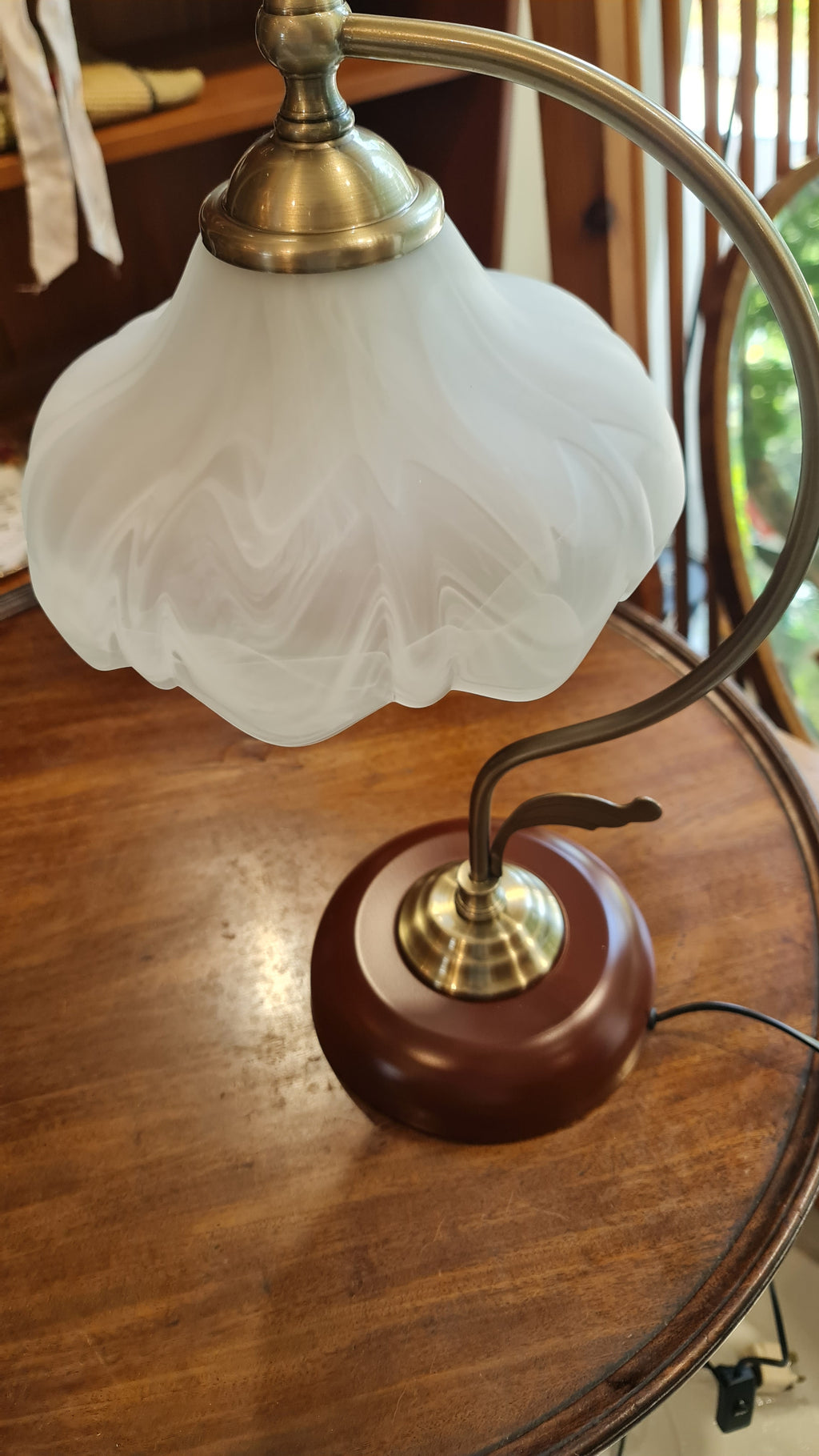 Vintage table Lamp glass shade