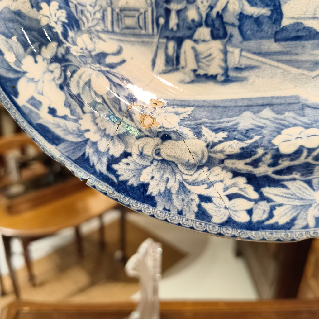 Antique Davenport Rimmed Pasta Bowl – 'Highbridge' Chinoiserie Pattern, c. 1793