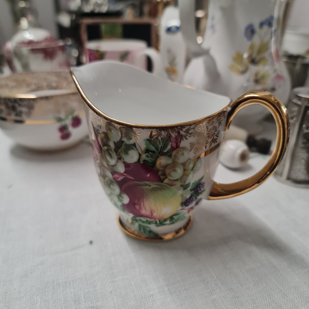 Beautiful vintage fine bone china -  summer fruit tea set