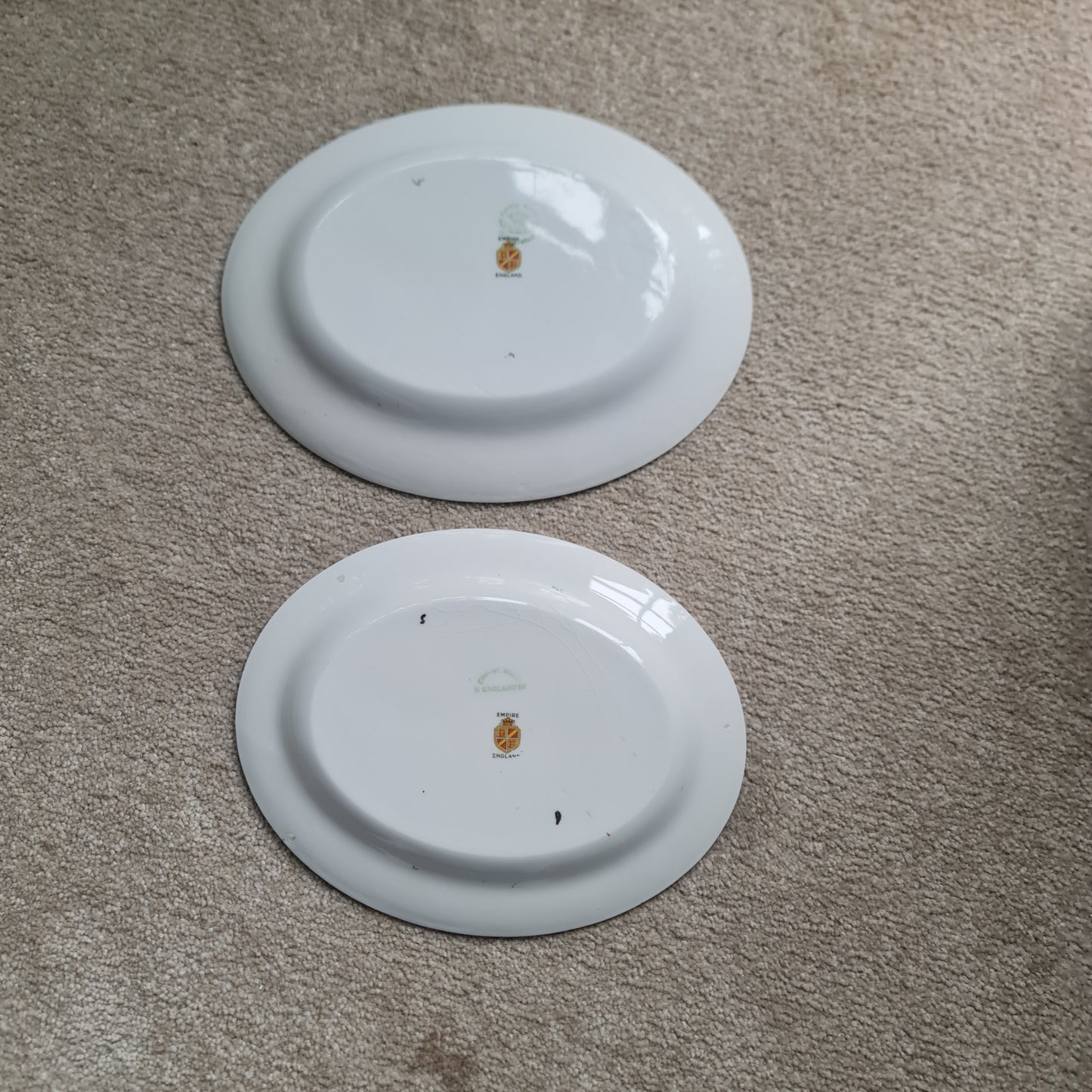 2x Vintage Empire oval shape platter - minor crazing/ minor loss of gold rim
