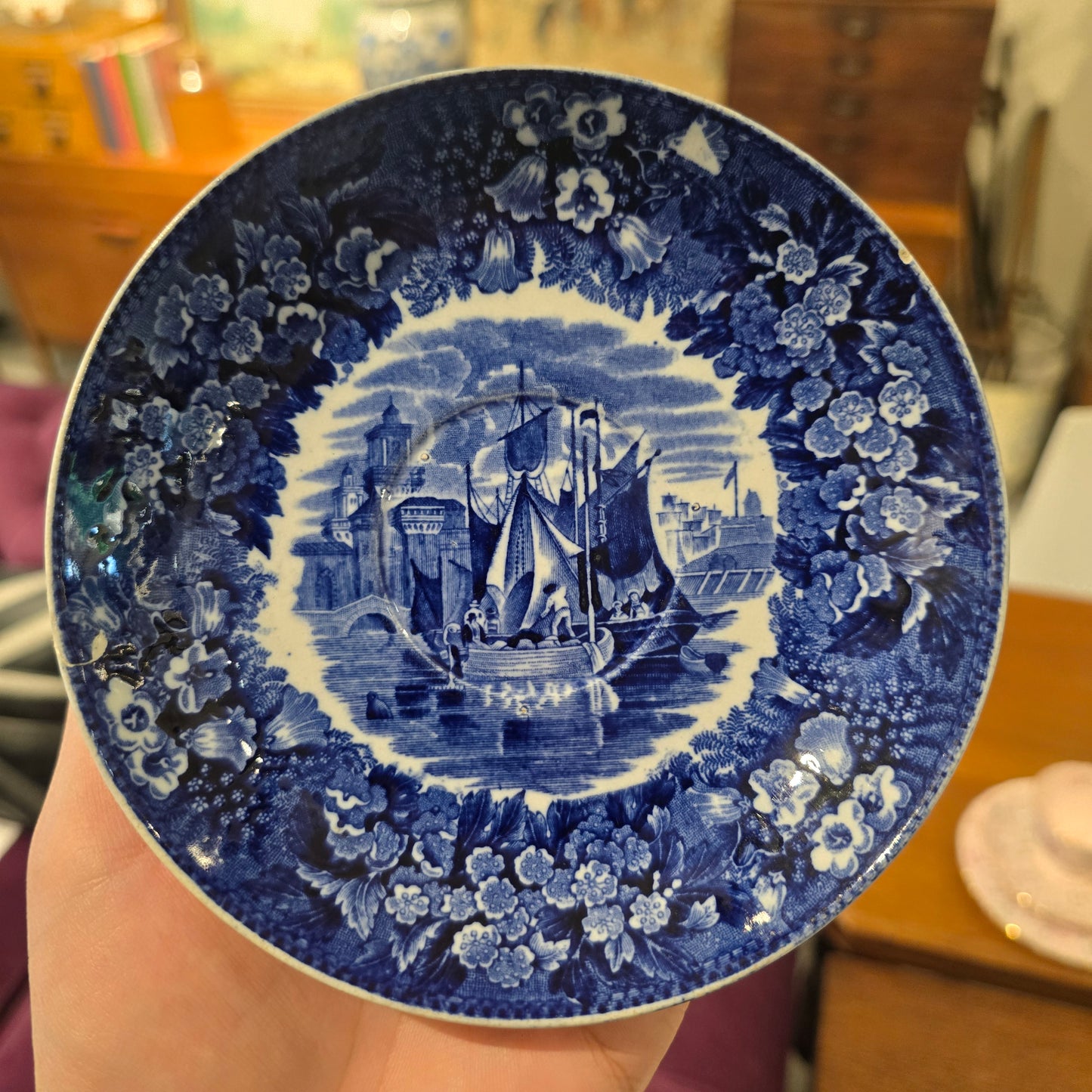 Antique Wedgwood Ferrara Saucer—Made in Etruria, England