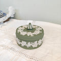 Vintage Wedgwood jasperware sage green trinket box