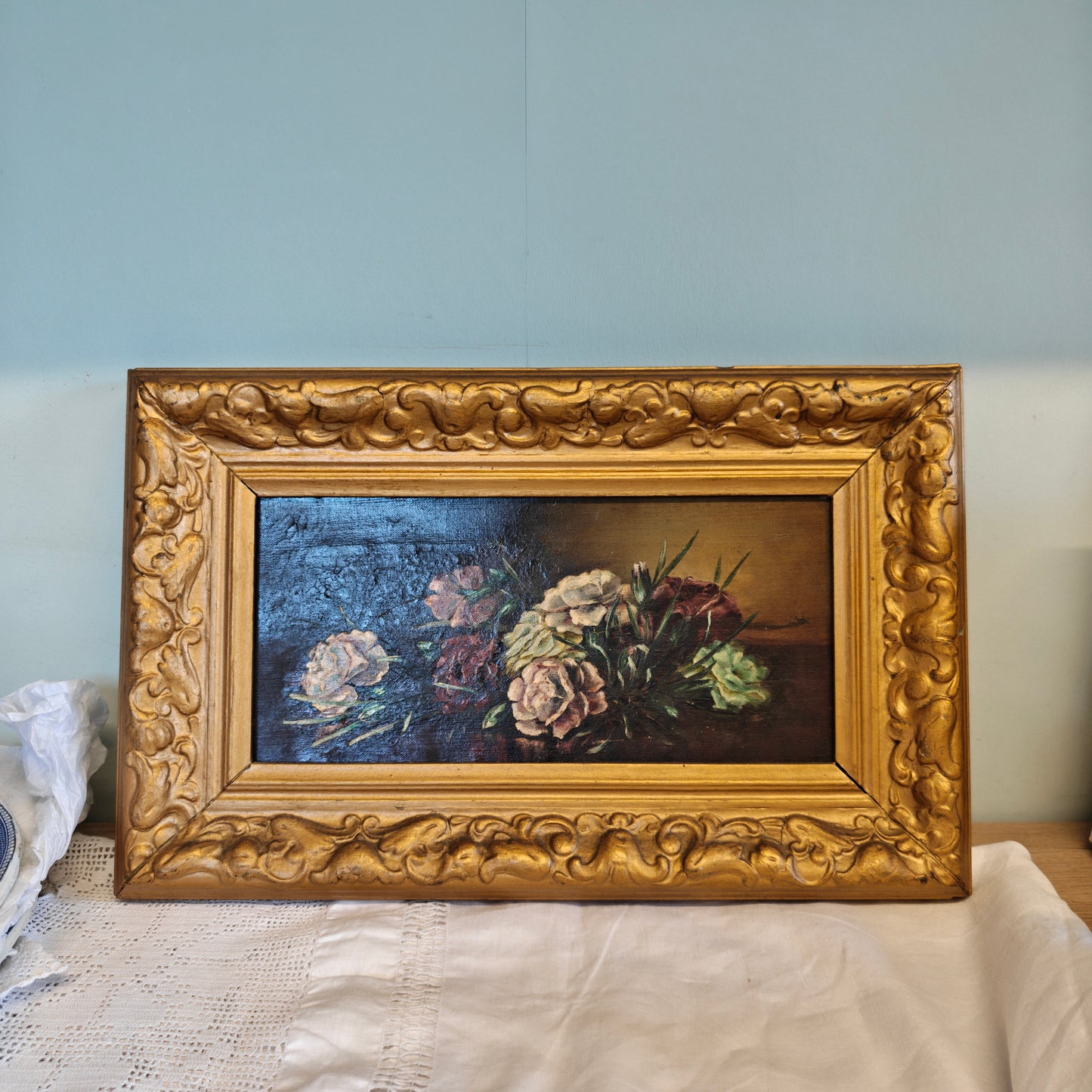 Antique original oil painting by British artist TH walker