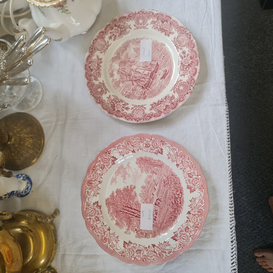 Assorted vintage cranberry dinner plate