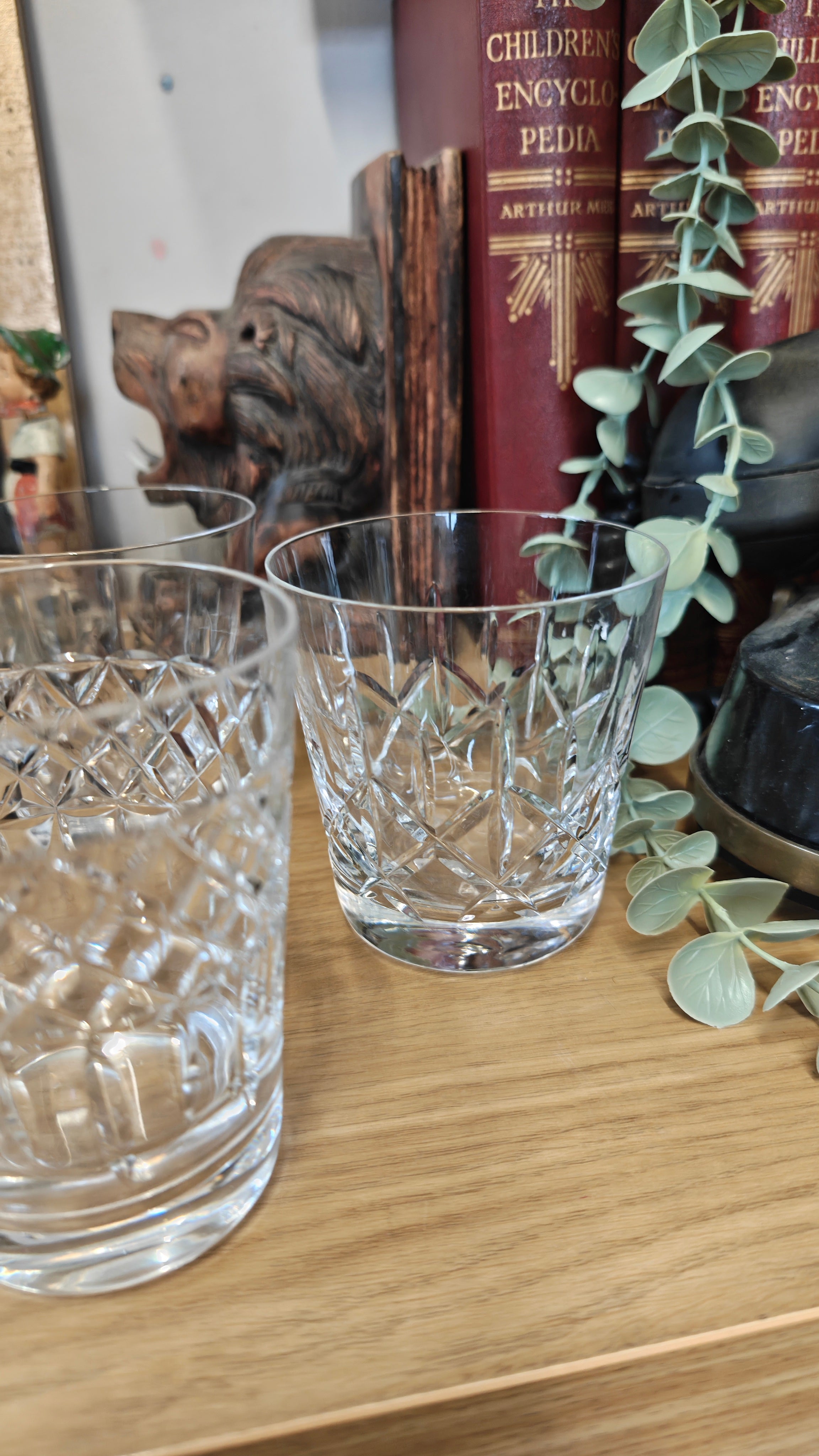 High quality crystal drink glass x 4