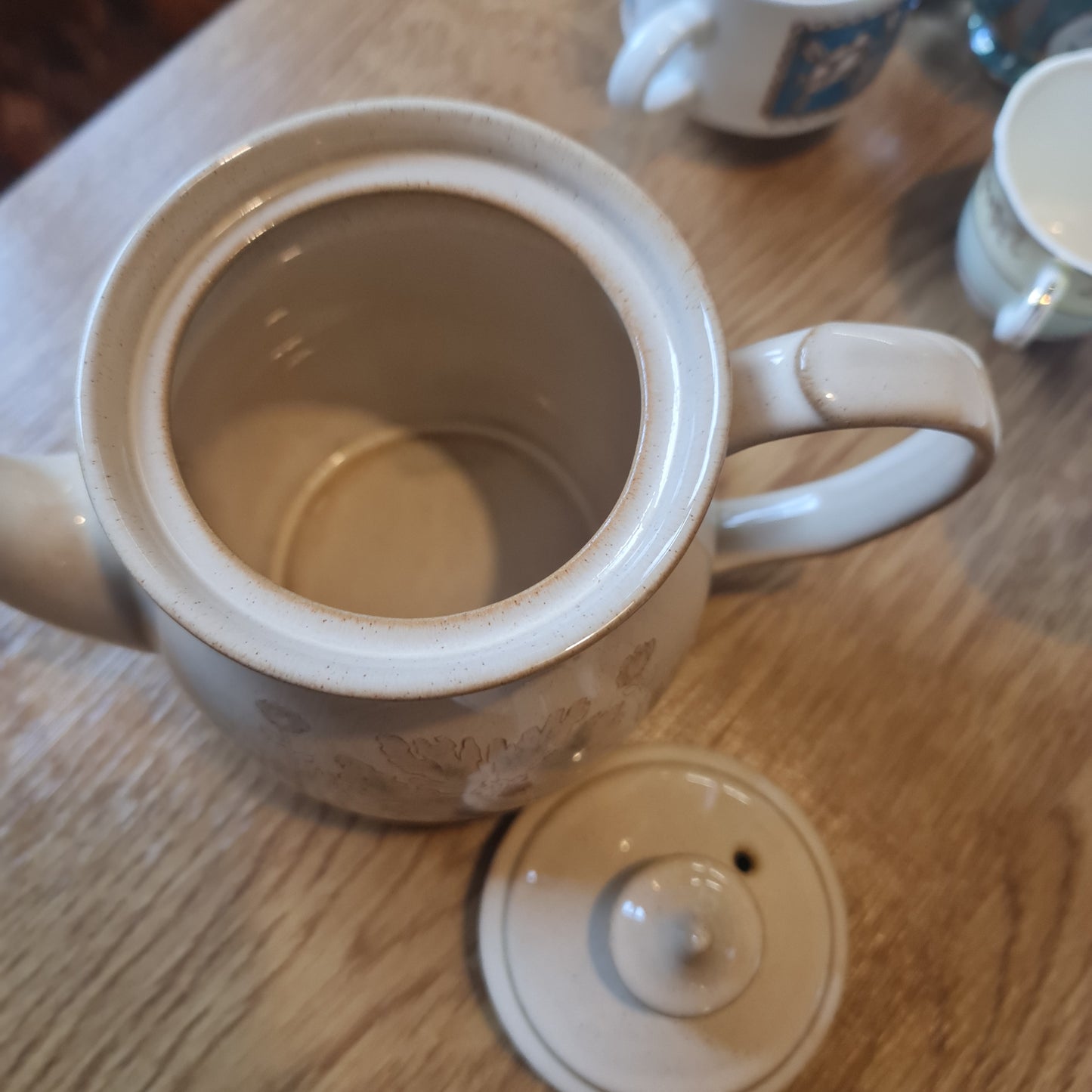 Lovely Denby Stoneware Maple wood tea pot