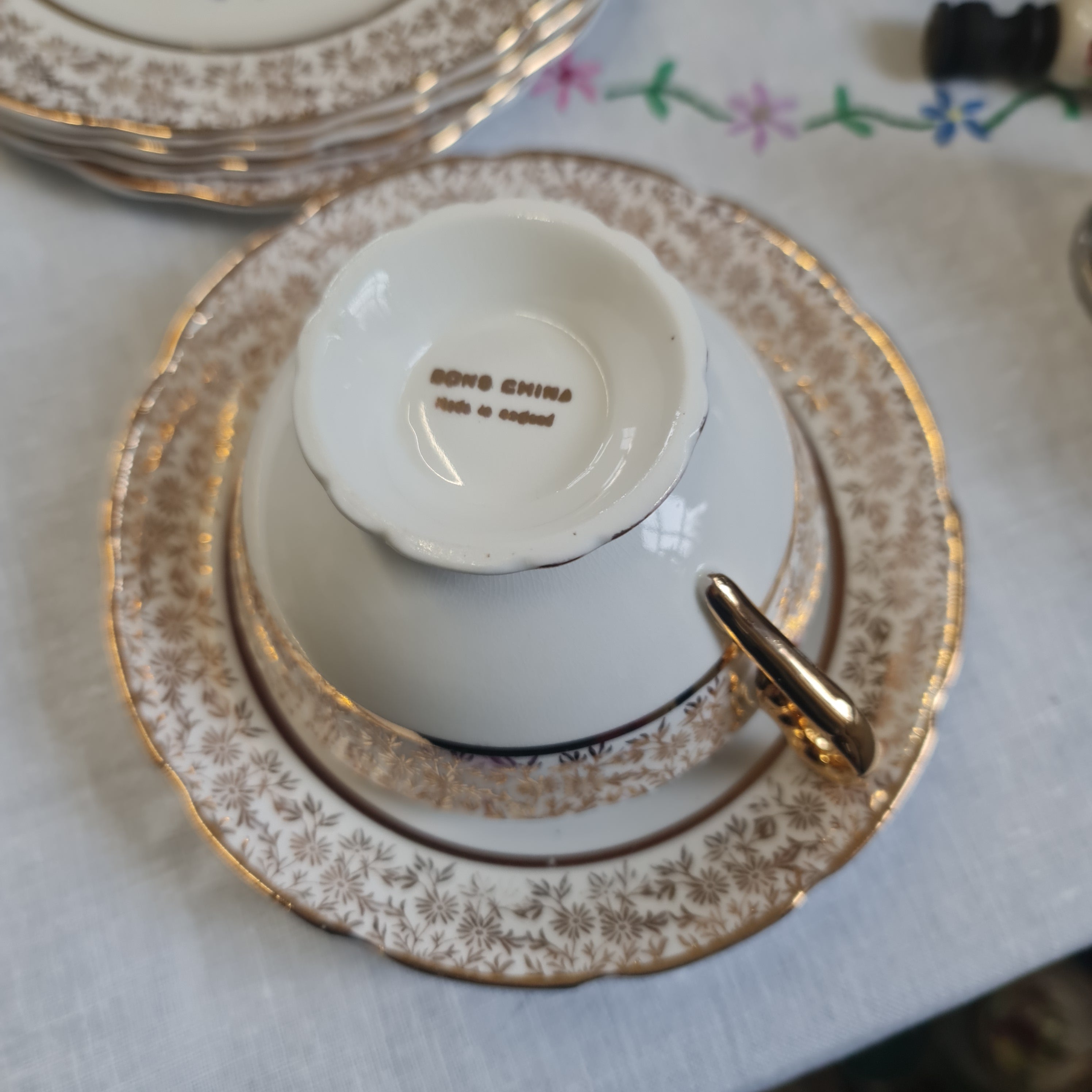Beautiful vintage fine bone china -  summer fruit tea set