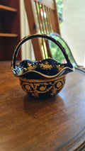 Vintage Lefard blue cobalt Porcelain basket