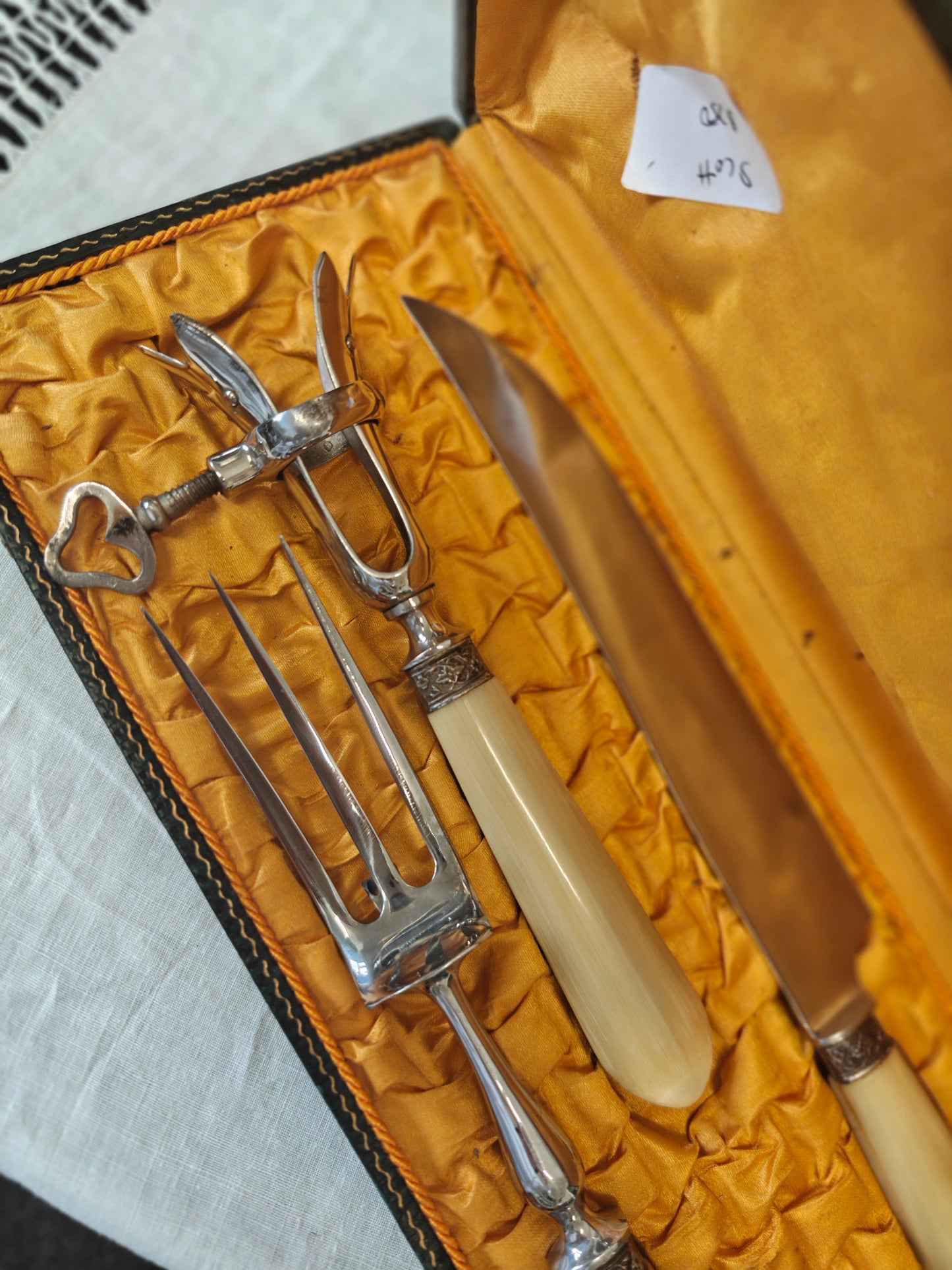 High Quality 19th century stainless steel horn handle FRENCH craving set