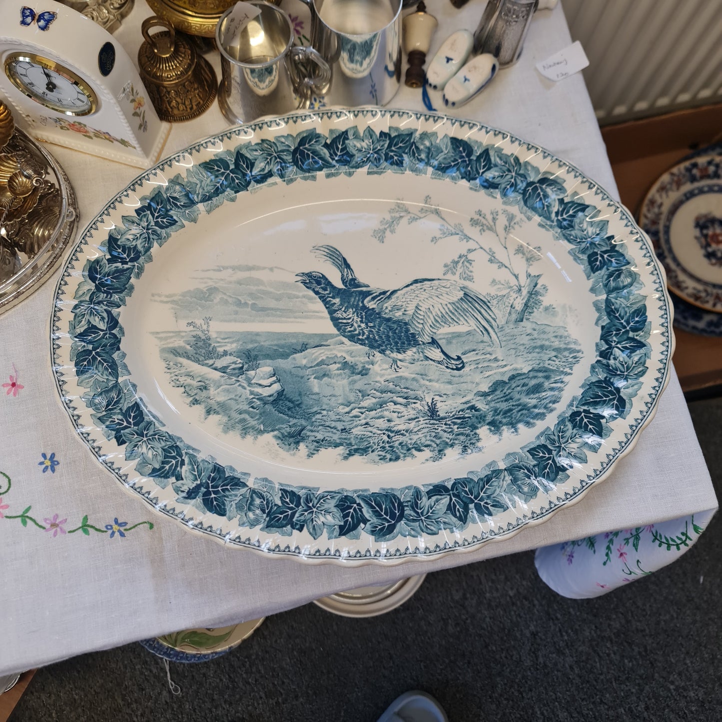 19th century spode copeland wild bird series big oval platter 43 x 33cm