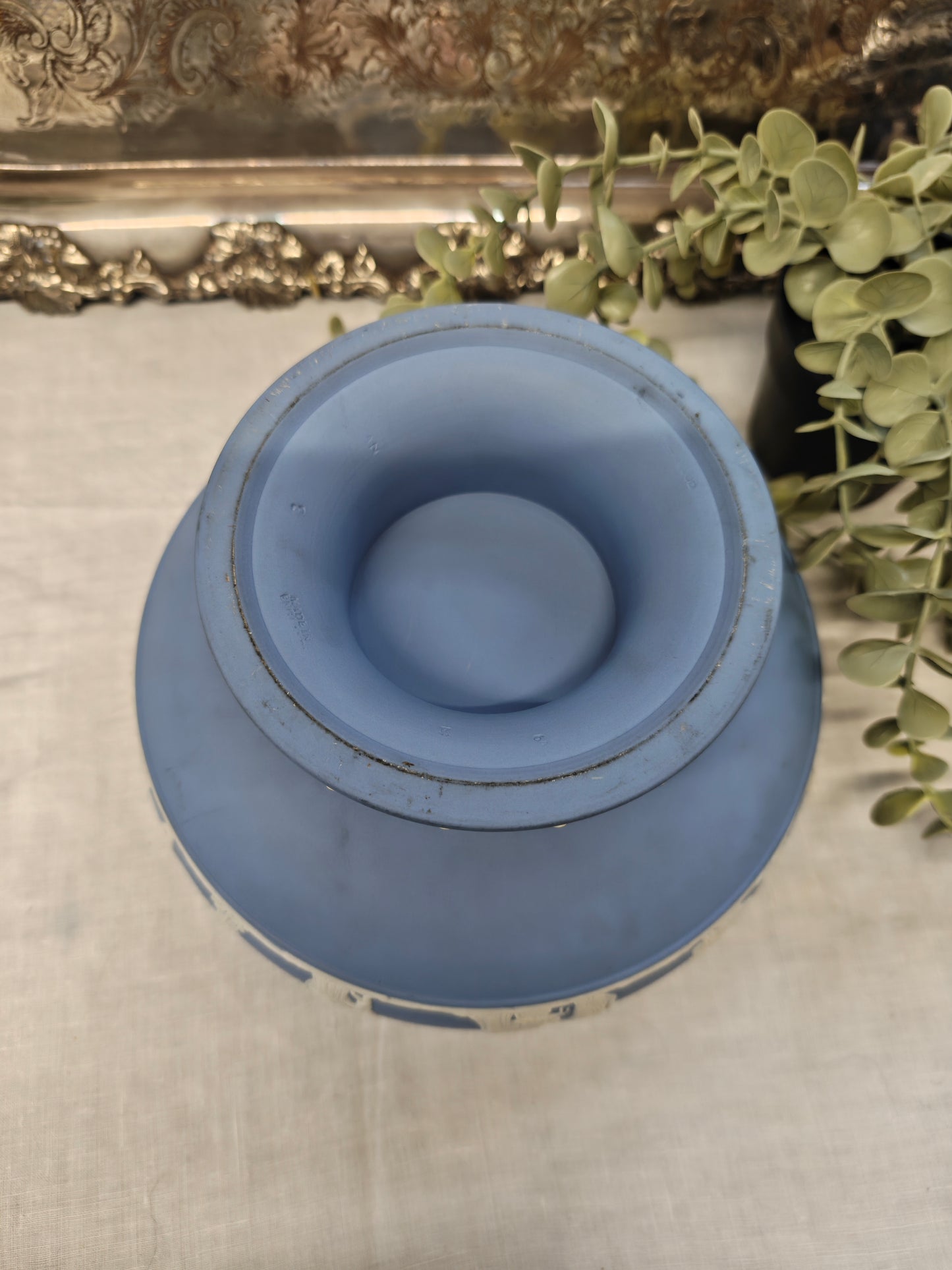 Wedgwood Jasperware pedestal bowl - sky blue