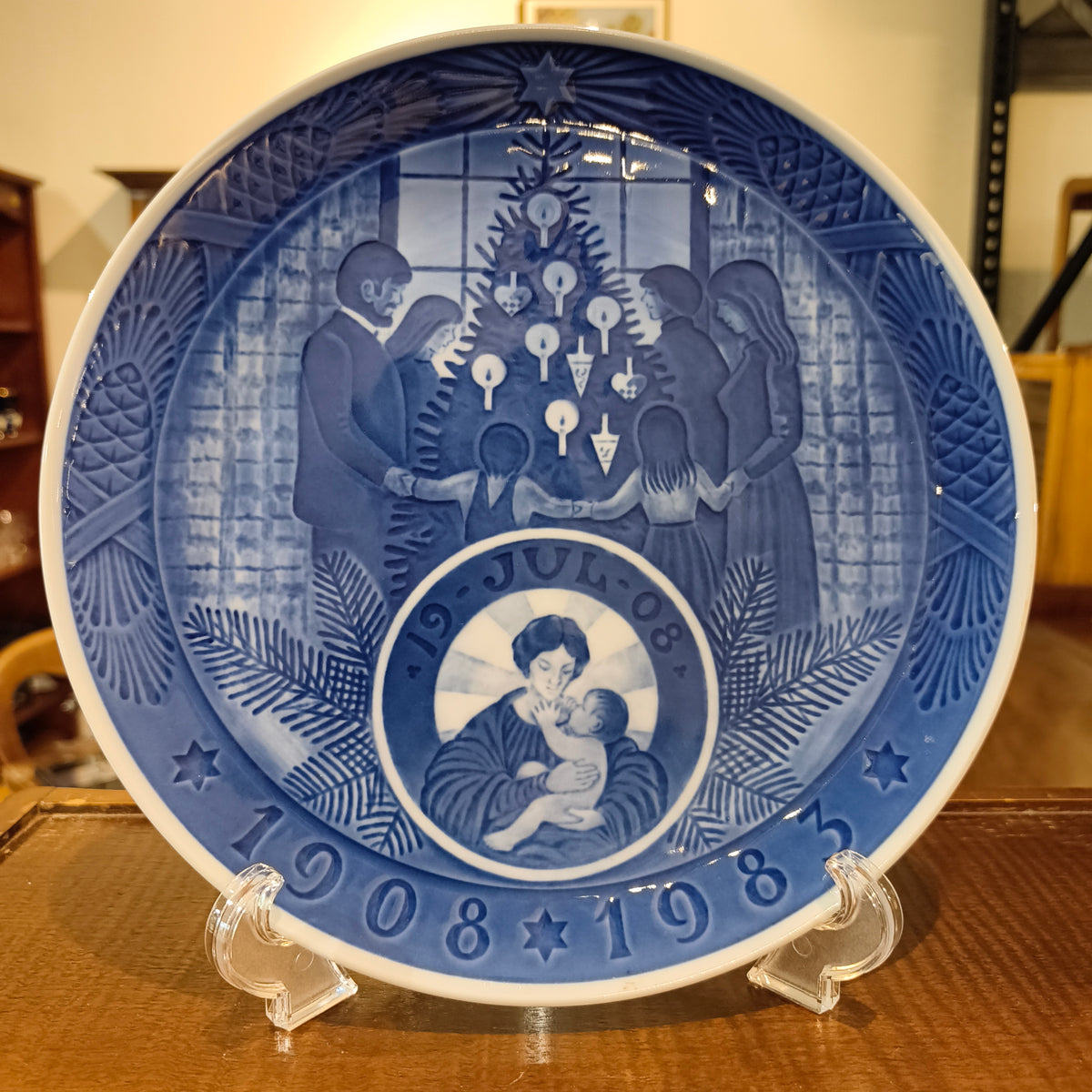 Vintage Royal Copenhagen Christmas Anniversary Commemorative Display Plate, 1983, 24cm