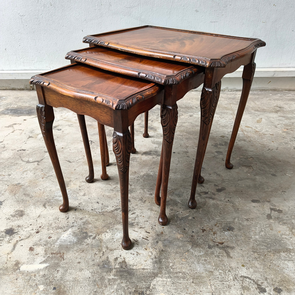 Antique Flame Mahogany Nesting Tables