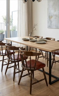 6 x Vintage Oak Captain chairs
