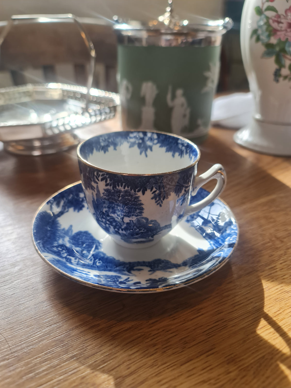Vintage blue and white Cauldon ware tea set