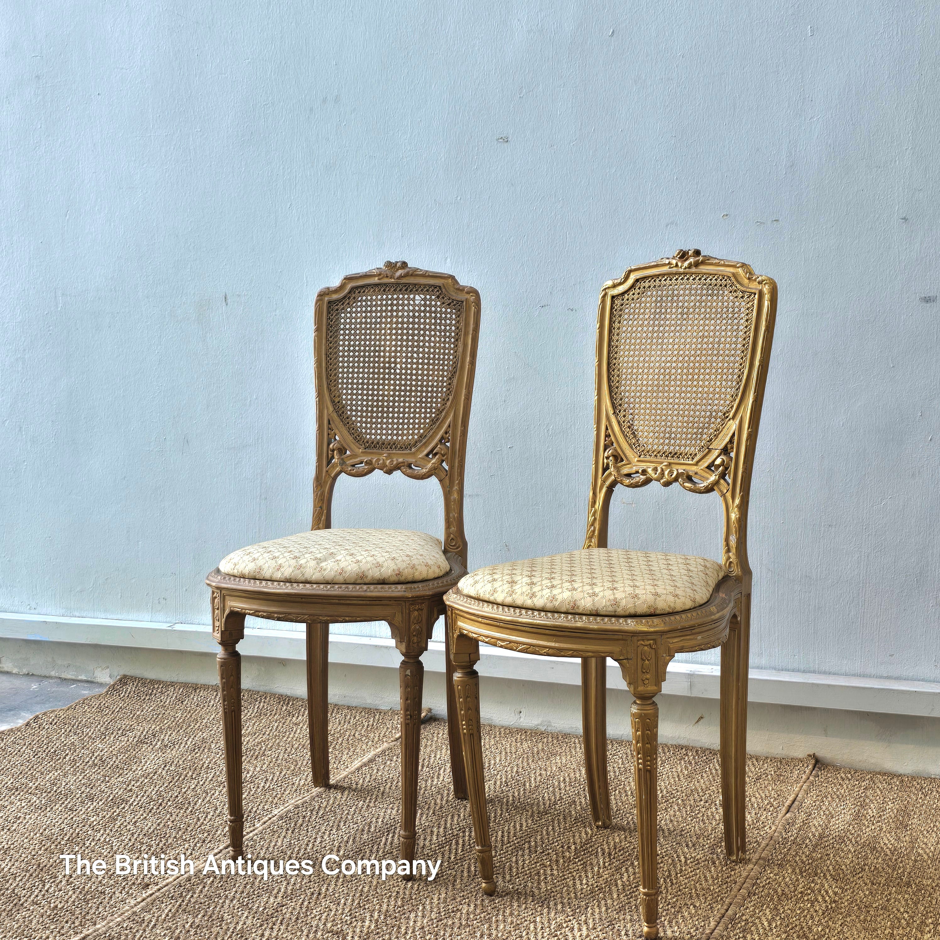 Pair of Victorian French Petite Chairs