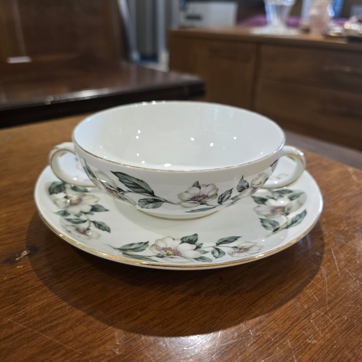 Crown Staffordshire Soup Coupe with Saucer