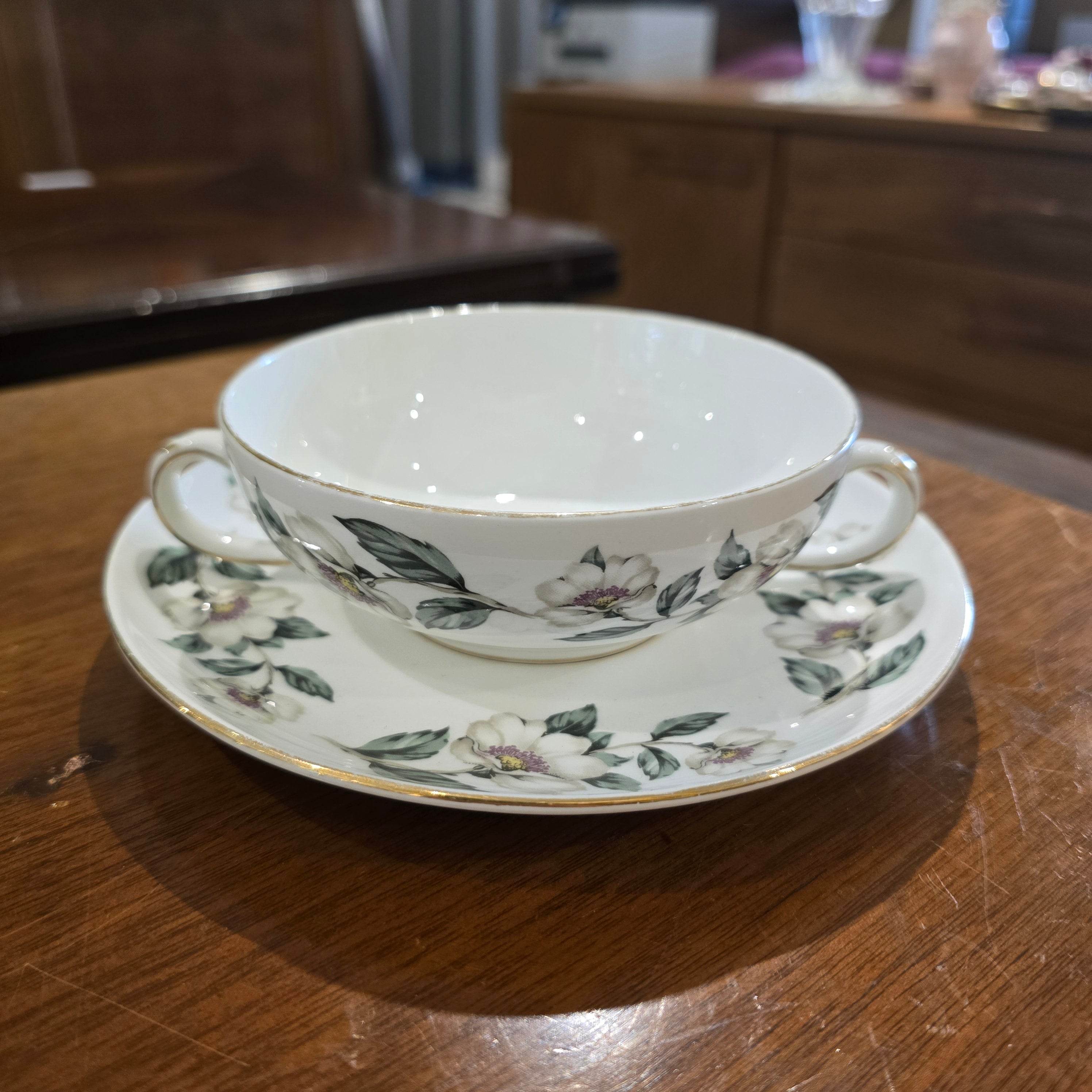 Crown Staffordshire Soup Coupe with Saucer