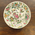 Antique 19th Century Chinese Export Famille Rose Canton Porcelain Saucer Dish – Hand-Painted Bird, Butterflies & Peony Florals
