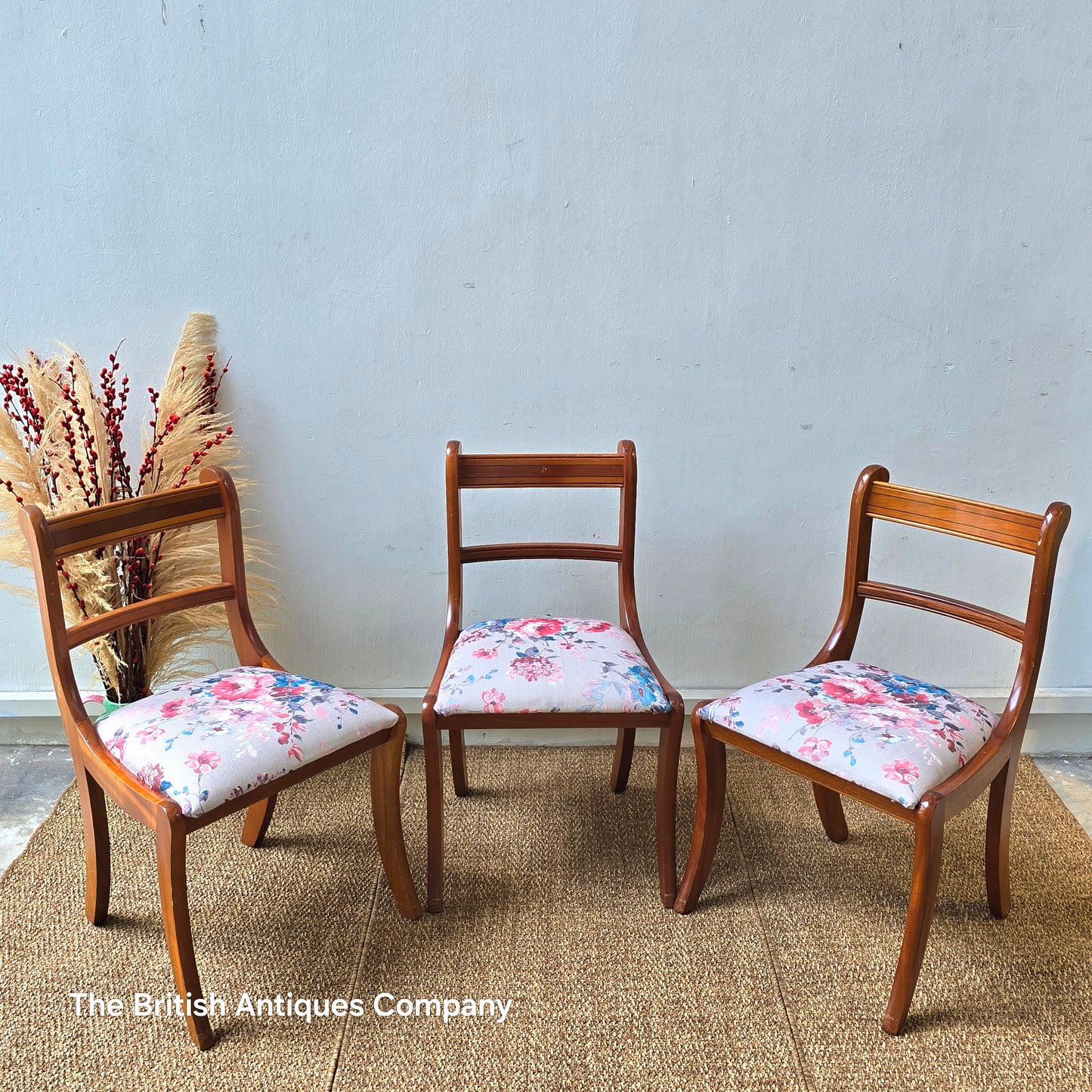 A Vintage teak dinning chair Newly upholstered