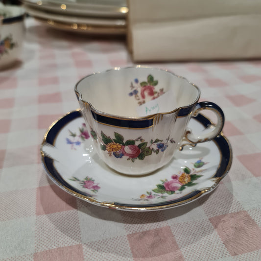 Vintage Crescent fine bone china tea set /milk jug/ sugar bowl