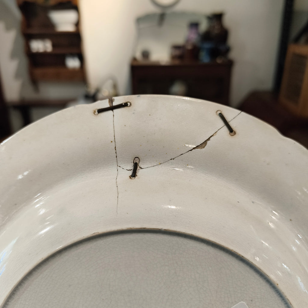 Antique Davenport Rimmed Pasta Bowl – 'Highbridge' Chinoiserie Pattern, c. 1793