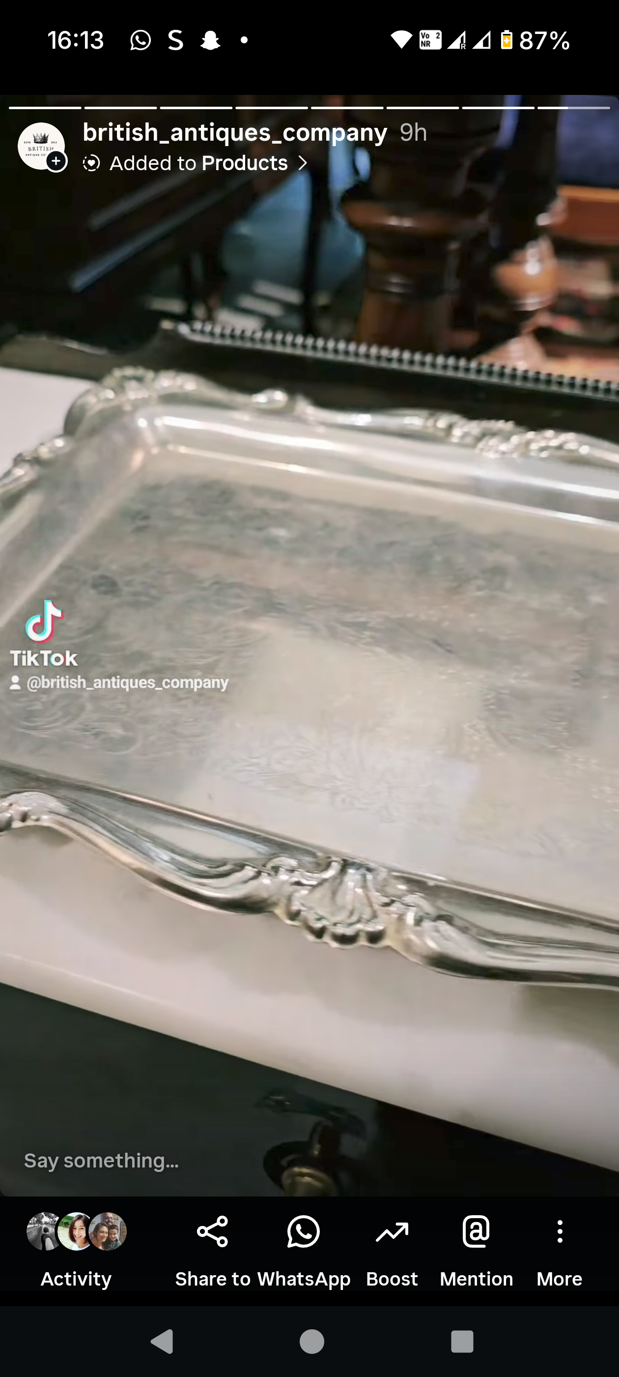 Antique Italian Silver-Plated Vintage Tray c. 1900